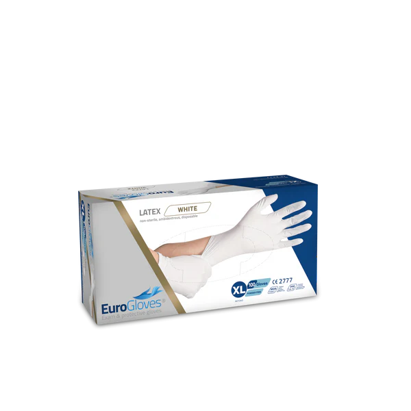Eurogloves latex poedervrij wit 100st XL