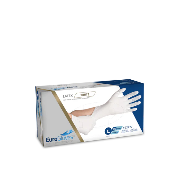 Eurogloves latex poedervrij wit 100st L
