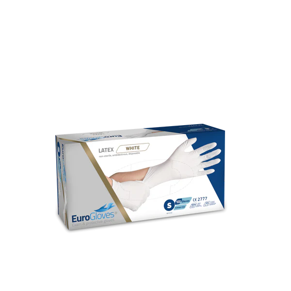 Eurogloves latex poedervrij wit 100st S