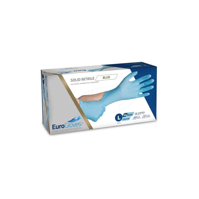 Eurogloves nitril poedervrij Blauw 100st L 
