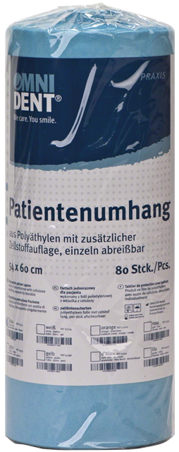 Schort geplastificeerd rol blauw 80st