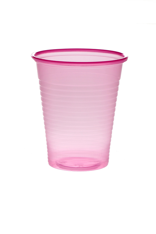 Spoelbeker 180ml roze transparant 3000st.