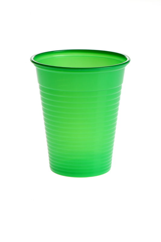 Spoelbeker 180ml groen transparant 3000st.