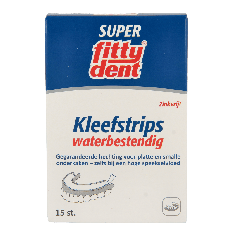 Fittydent kleefstrips voor de onderprothese 10x15st