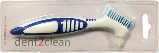 [9729811775] Protheseborstel Dent2Clean Blauw 20st