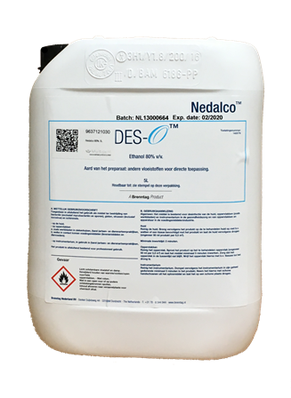 [9637121030] Nedalco oppervlaktedesinfectie 5L 80%