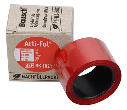 [1314712159] BK1021 Articulatiefolie rood 8mu rol 22mm eenzijdig 2m navulling