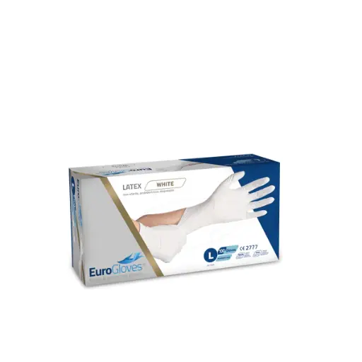 [9598215298] Eurogloves latex poedervrij wit 100st L