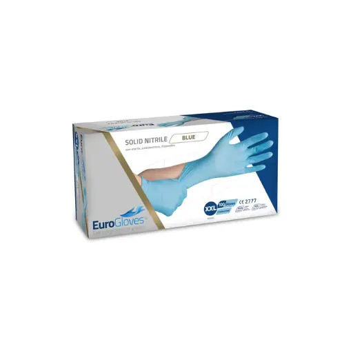 [9598215295] Eurogloves nitril poedervrij Blauw 100st XXL