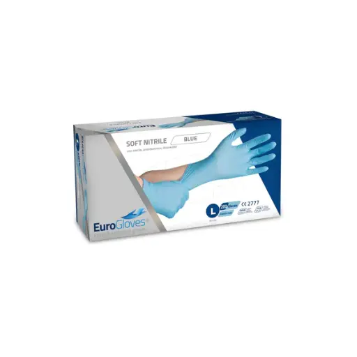 [9598215249] Eurogloves soft nitril poedervrij blauw 200st L