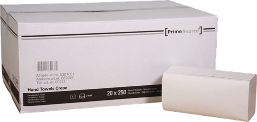 [9539821680] Handdoekjes z/z vouw wit 2-laags 240x230mm 15x266 stuks