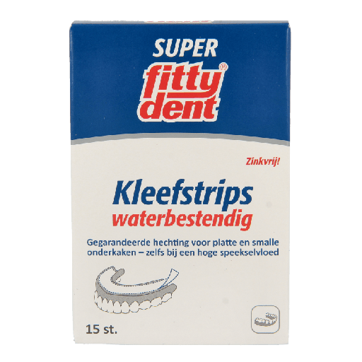 [2222224053] Fittydent kleefstrips voor de onderprothese 10x15st