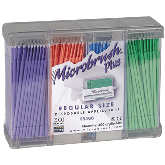 [5555555957] Micro-Brush + regular dispenser (400 stuks in 4 kleuren)