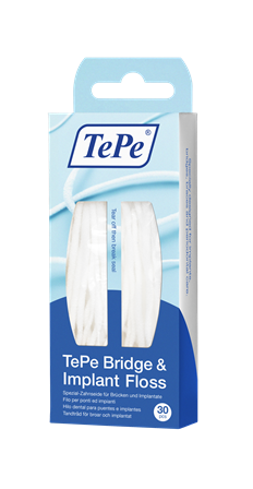 [5555672250] Tepe Bridge & Implant Floss 10x30st.